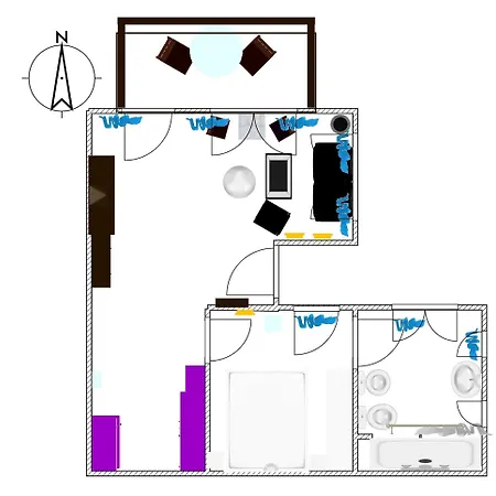 Apartment Moderne Mit Privatem Balkon Sowie Meer- Und Gebirgsblick